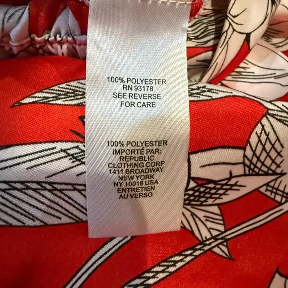 Elie Tahari Red Floral Wide Leg Pants NWT Silky Satin Flowy Palazzo Trousers - Picture 9 of 10